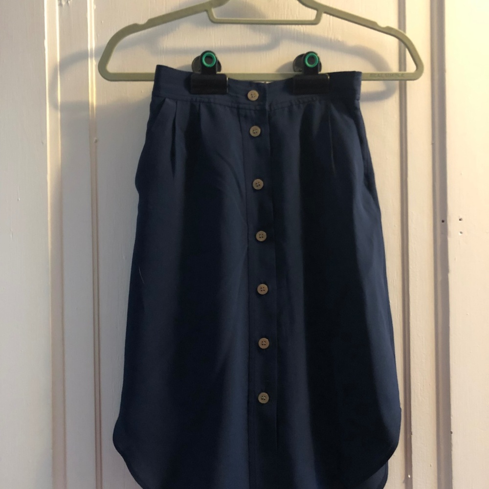 Madewell Silk Button-Down Skirt